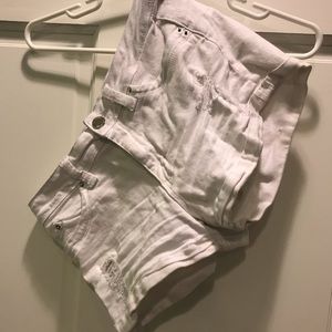 White denim shorts